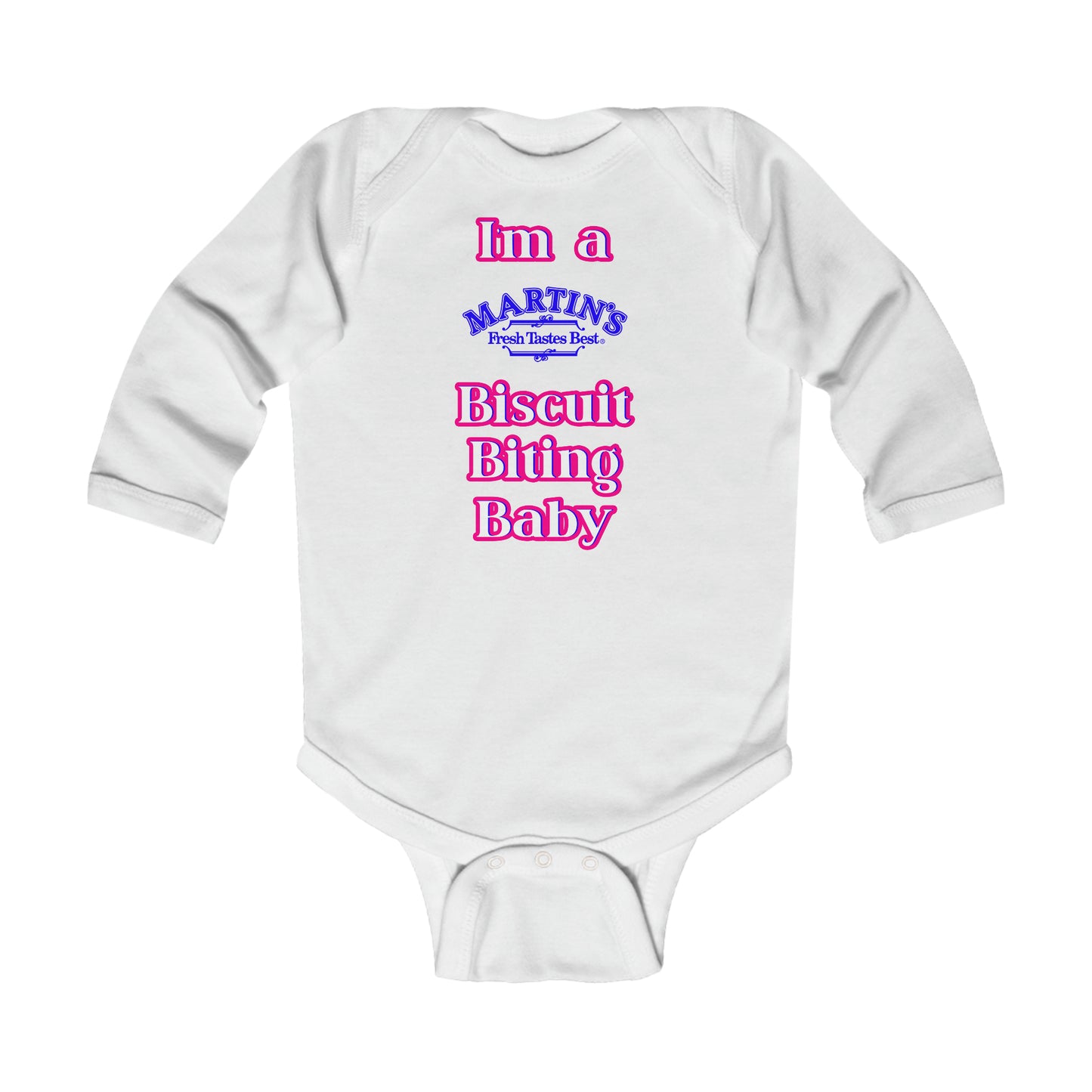 Martin's Biscuit Biting Baby Long Sleeve Onesie