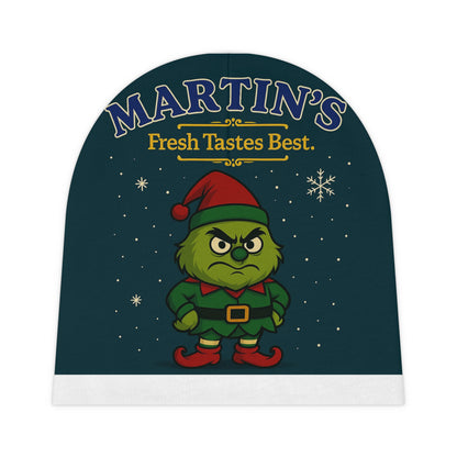 Personalized 'Martin's Fresh Tastes Best' Baby Beanie – Cute Grinch Elf Holiday Infant Hat
