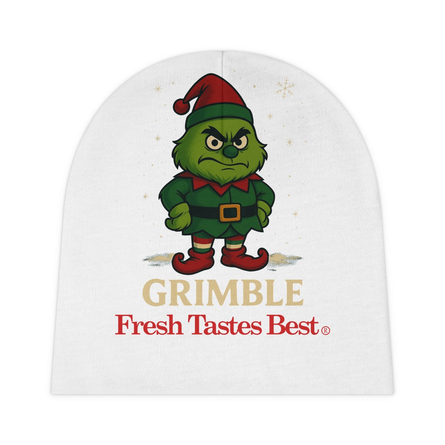 Baby Beanie — Snowflake Holiday Hat with "Martin's Fresh Tastes Best" Logo