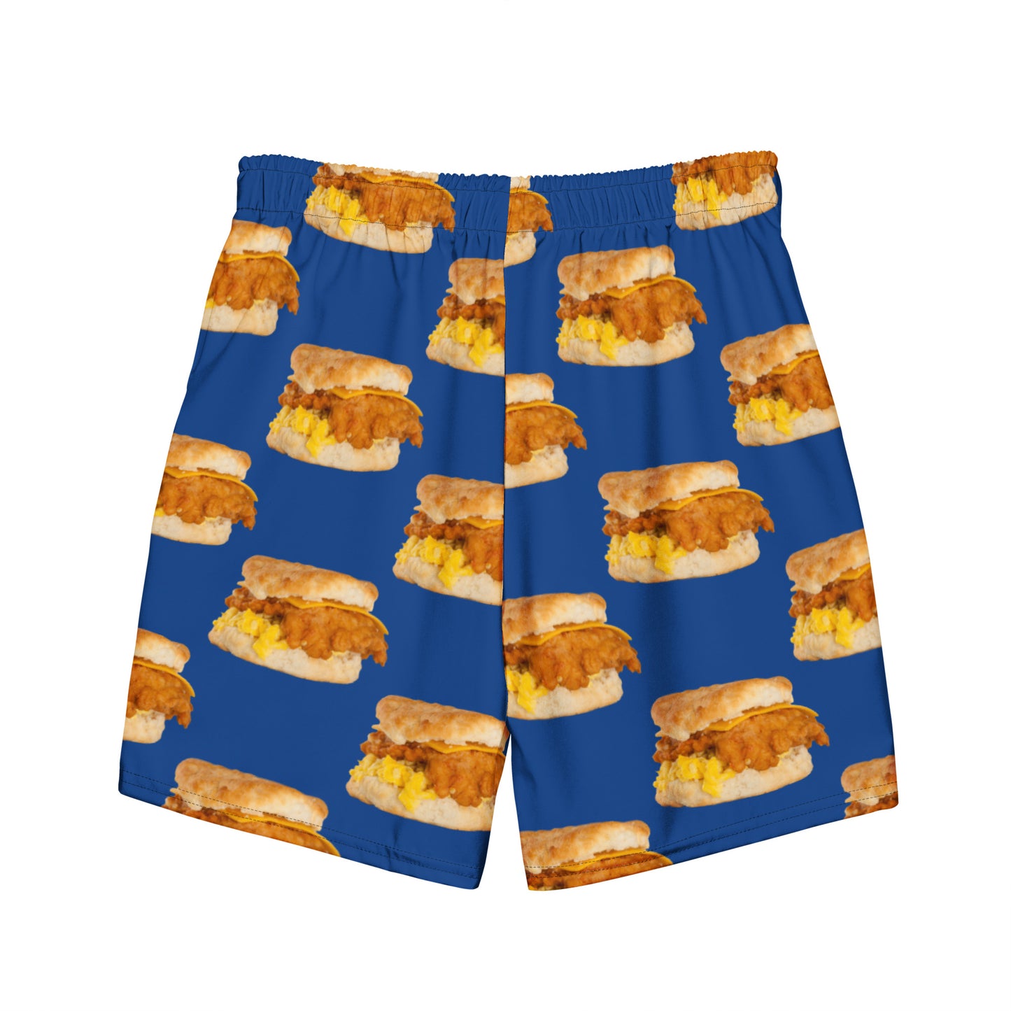 Navy Blue Chicken Egg and Cheese Biscuit Swim Trunks