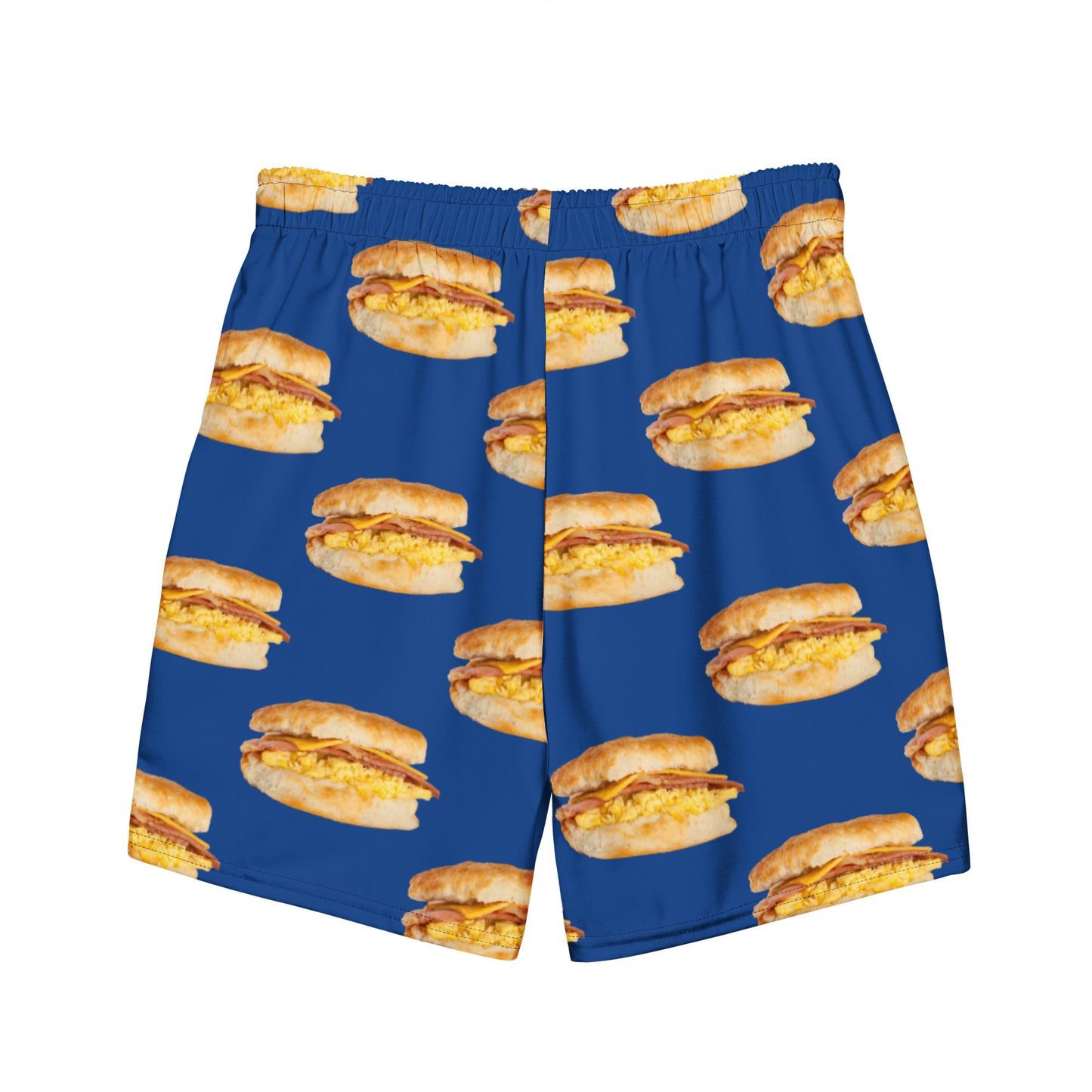 Navy Blue Ham Egg and Cheese Biscuit Swim Trunks