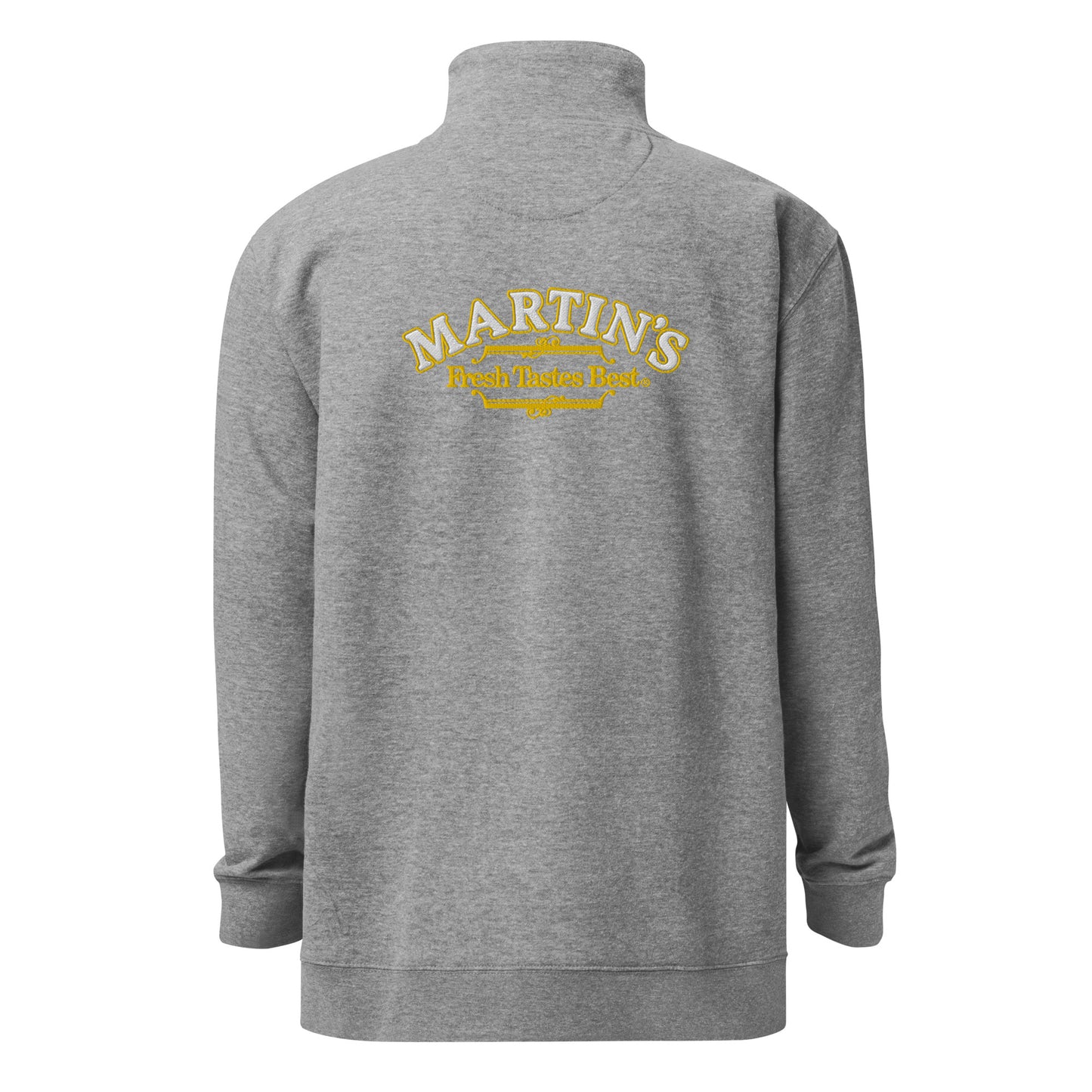 Embroidered Logo Fleece Pullover - White/Gold